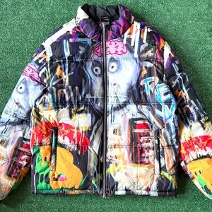 Colorful Graphic Men's Puffer Jacket